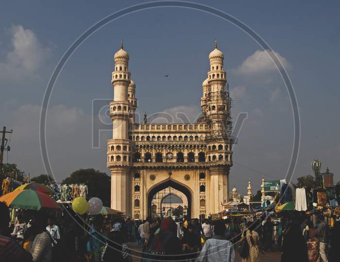 The Charminar and it's surrounding market area.