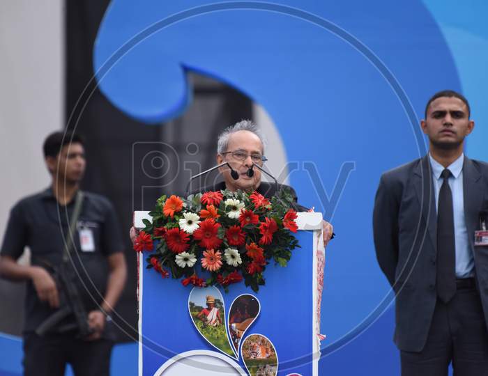 President of India Pranab Mukherjee Addressing People At Namami Bramaputra Inauguration in Guwahati In Assam