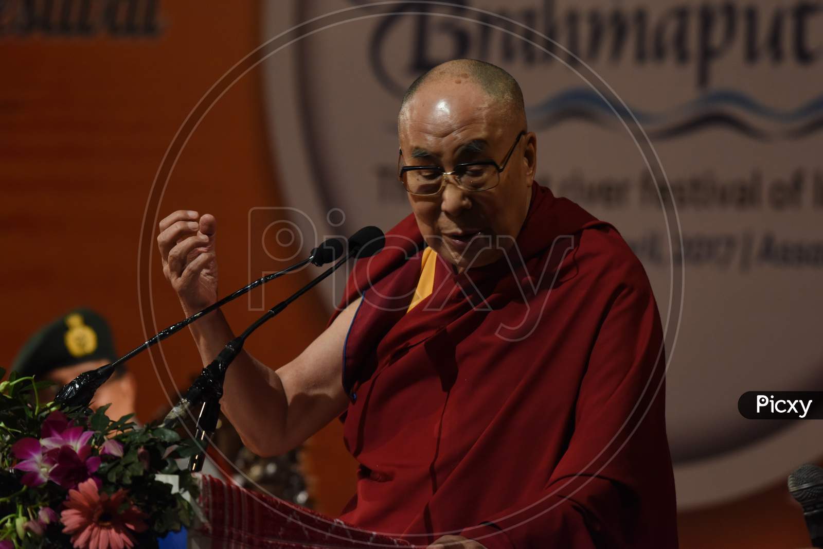His Holiness Dalai Lama  At Namami Bramaputra Festival Inauguration  in Gawahati  , Assam