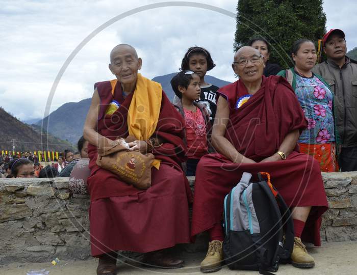 Buddhist Monks At  His Holiness Dalai Lama Meeting In Arunachal Pradesh