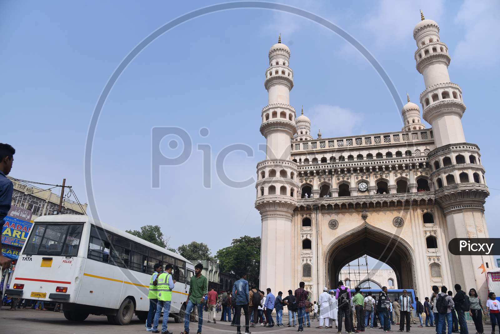 Hyderabad Police detention vehicle at Charminar