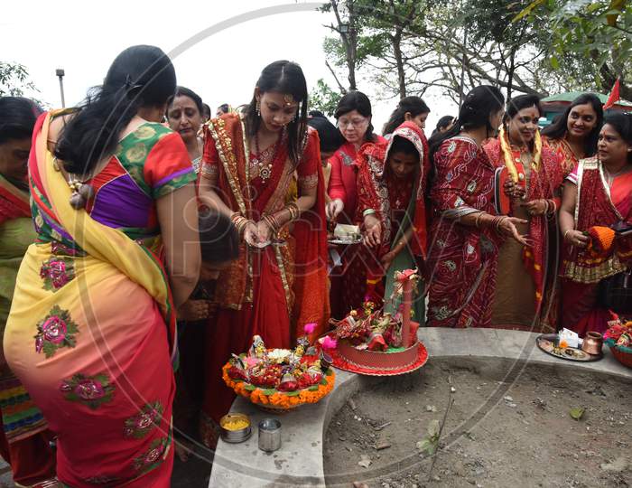 Assamese Woman Celebrating Gungar Festival in Guwahati, Assam  on  March 30 2017