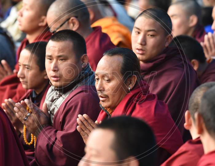 Buddhist Monks At The Meeting By His Holiness Dalai Lama In Arunachal Pradesh