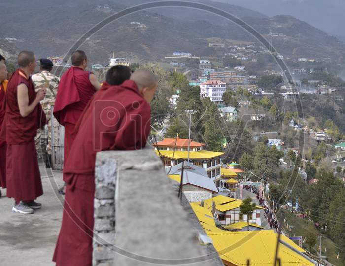 Buddhist Monk In Arunachal Pradesh Gathered At Meeting By Hi Holiness Dalai Lama