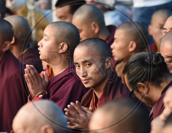 Buddhist Monks At The Meeting By His Holiness Dalai Lama In Arunachal Pradesh