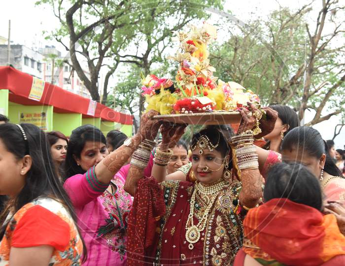 Assamese Woman Celebrating Gungar Festival in Guwahati, Assam  on  March 30 2017