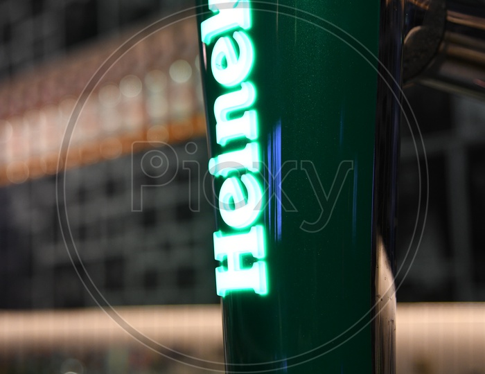 Heineken Beer Brand  on Bar Counter