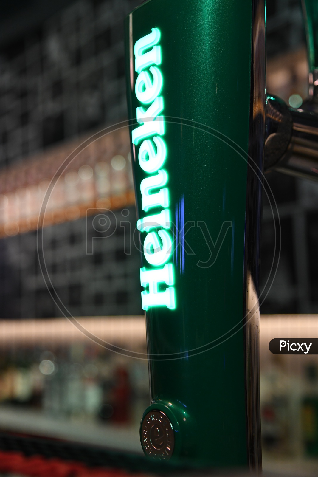 Heineken Beer Brand Name At a Bar Counter