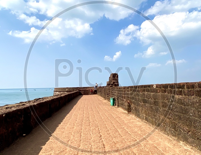 Lower Aguada Fort on a sunny day at Goa