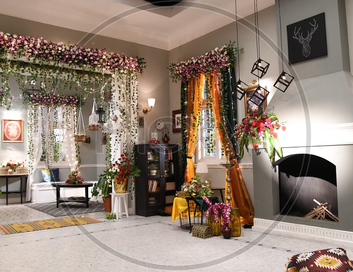 Interior Of a House With Flower   Decoration