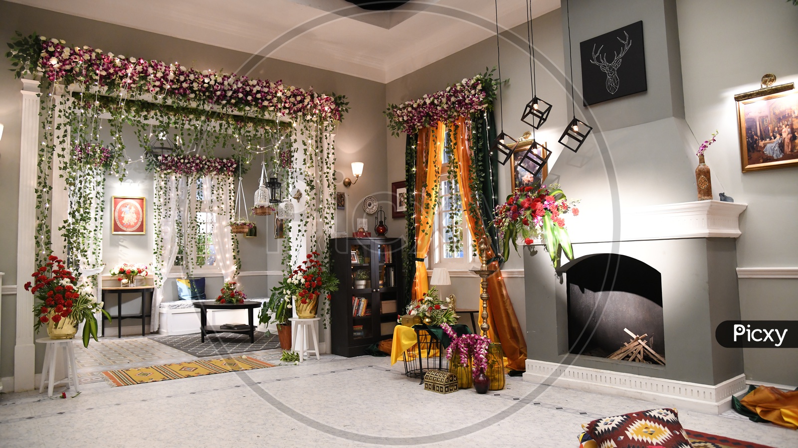 Interior Of a House With Flower   Decoration