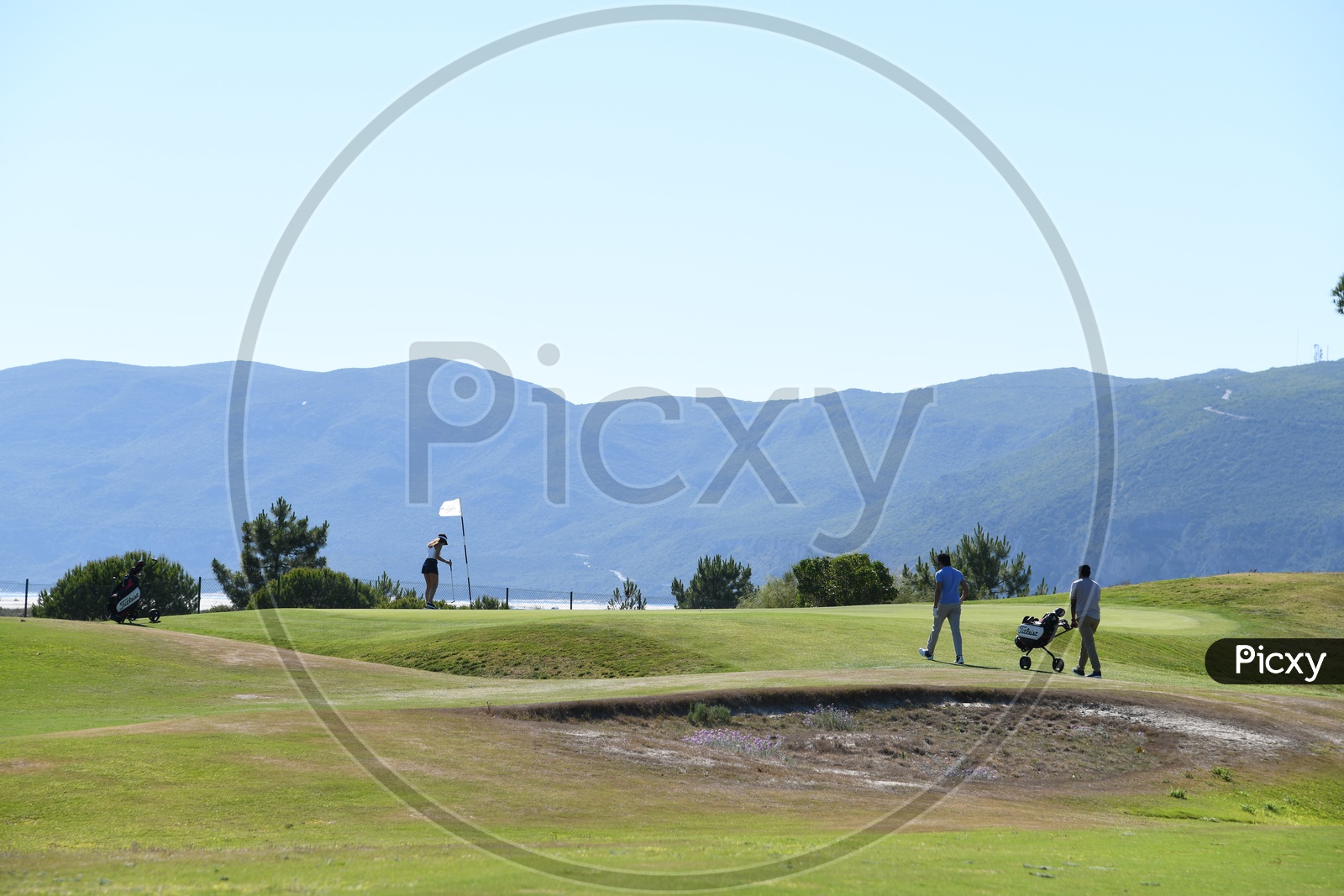 Golf Court With Golf Players