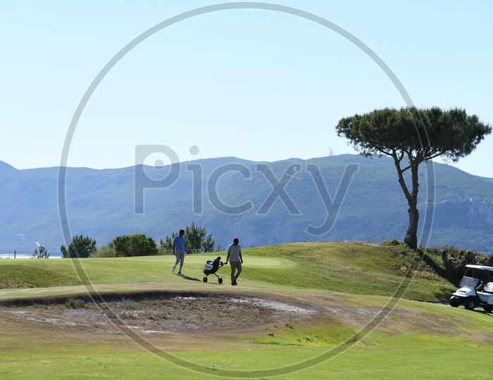 Golf Court With Golf Players