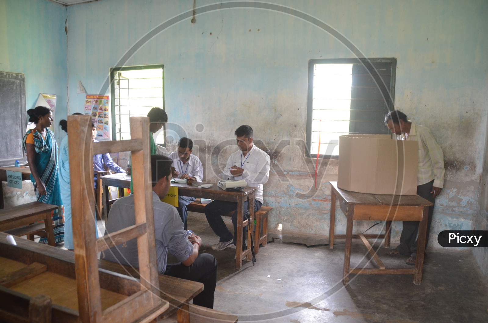 Election  Duty Officers Conducting  Elections  At a Polling Booth  For Assembly General Elections