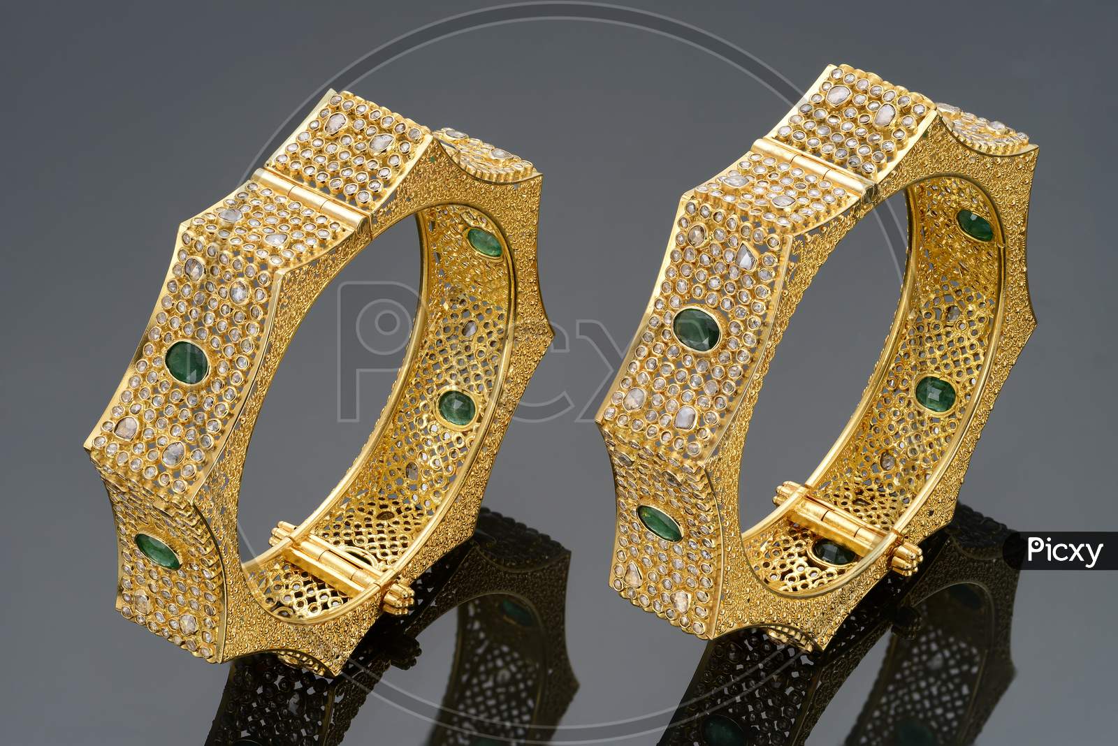 Gold bangle set of Indian Fashion Jewelry