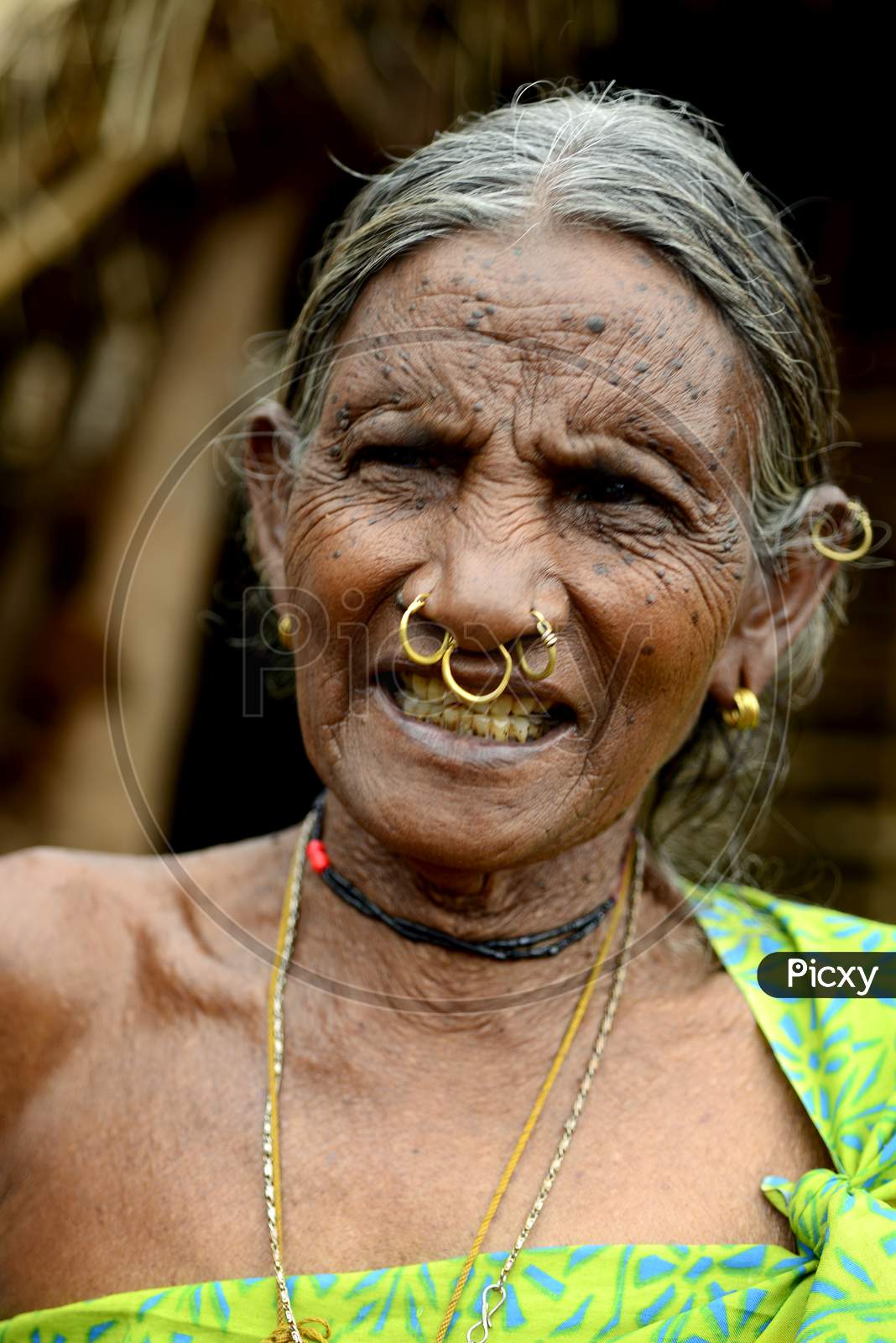 Image of Indian Old Tribal Woman's face-IK340481-Picxy