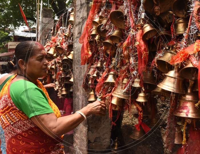 Hindu Devotees Tagging Bells At Kamakhya Temple In Guwahati , Assam