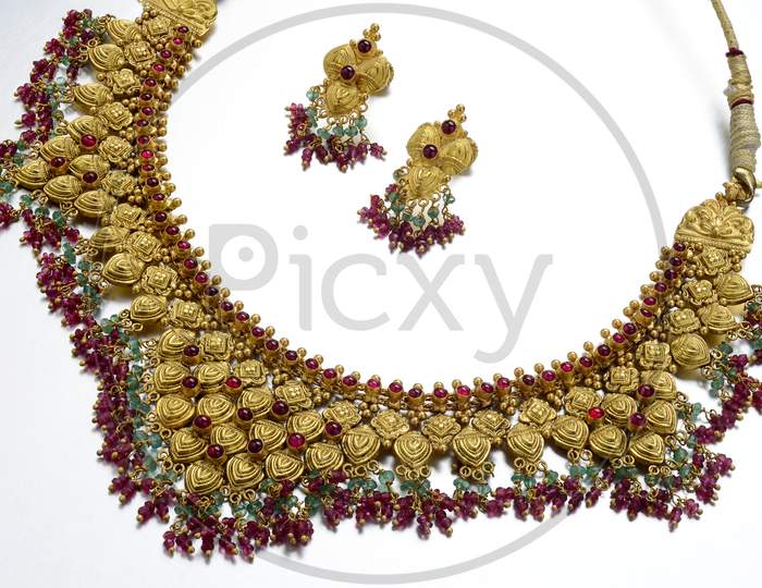 Indian Fancy Ruby gemstone necklace