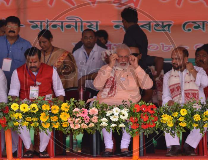 Prime Minister Of India Narendra Modi Election Campaign Rally During Assam General Assembly Elections In Nagaon, Assam April 4 2016