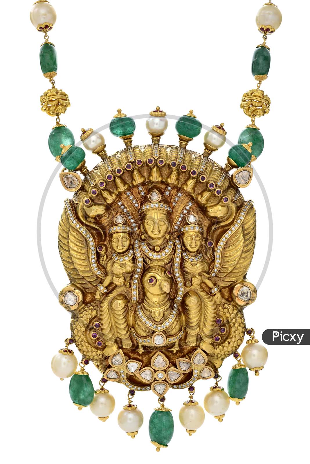 Goddess embedded gold coated pendant