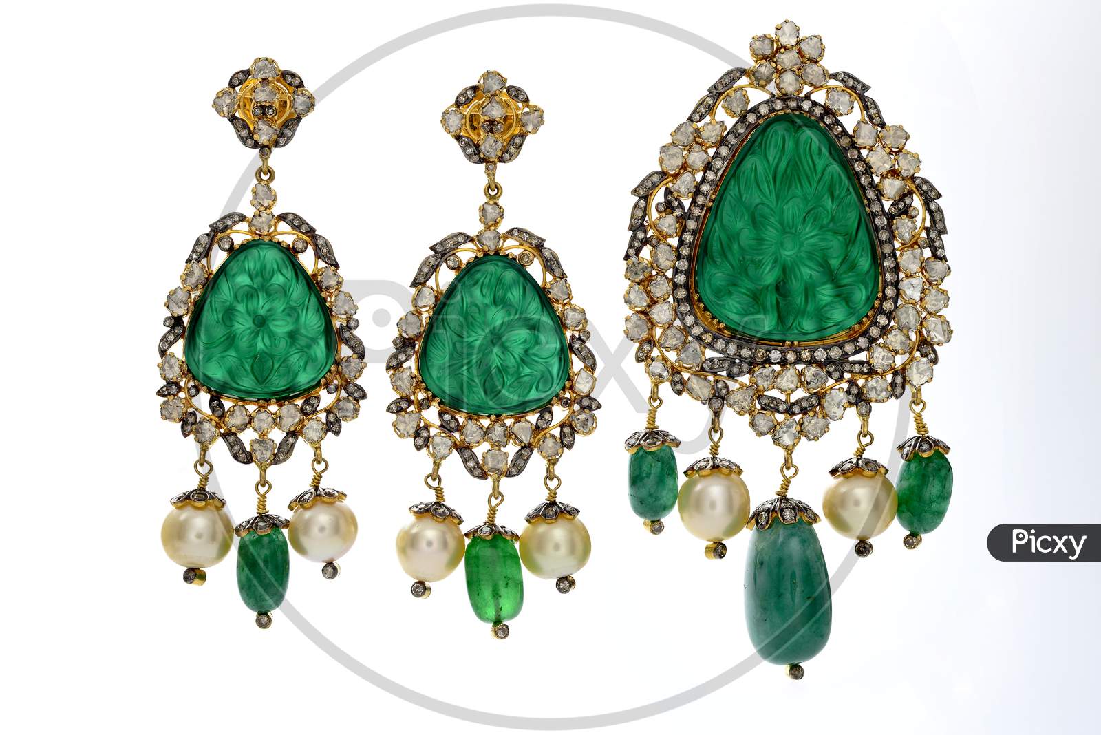 Indian Jewellery Ear Rings Designs Over Isolated Background