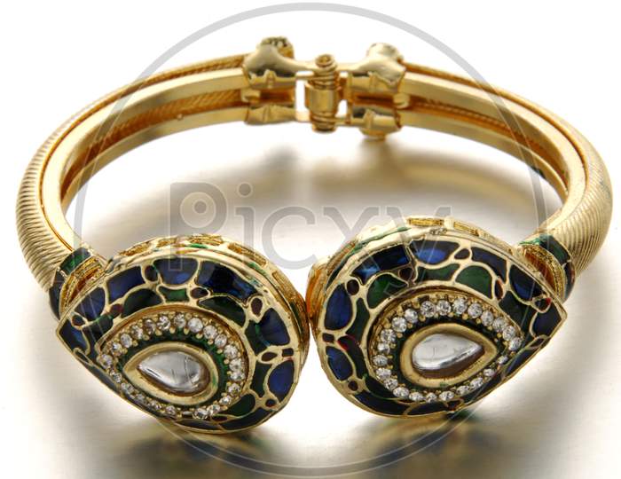 Gemstone gold coated bracelet