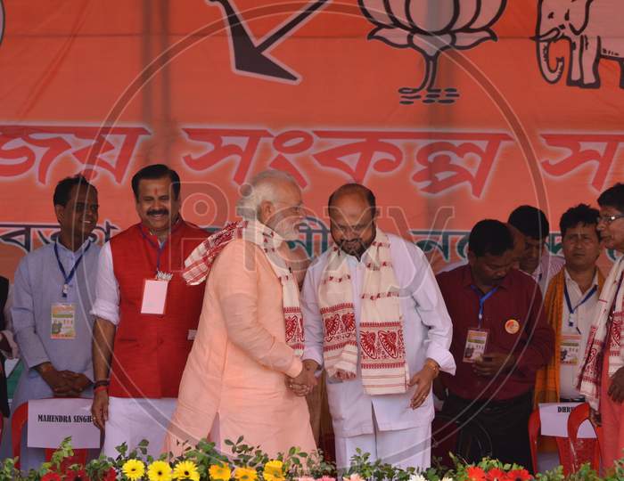 Prime Minister Of India Narendra Modi Election Campaign Rally During Assam General Assembly Elections In Nagaon, Assam April 4 2016