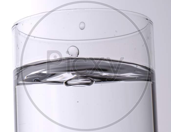 Glass Of Water With White  Background