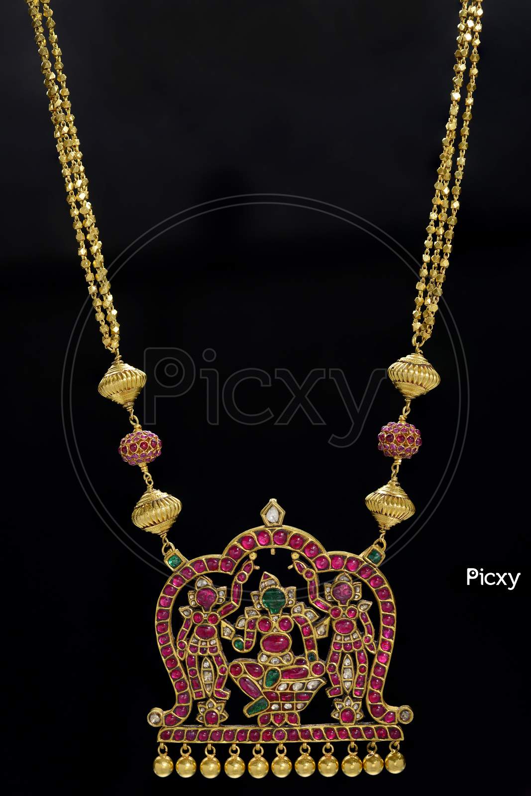 Indian Traditional Red Gemstone Necklace set