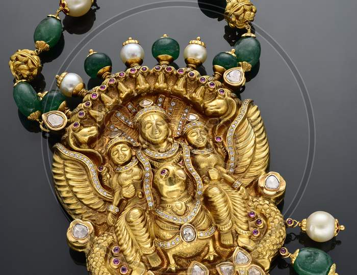 Indian Gemstone Goddess Pendant