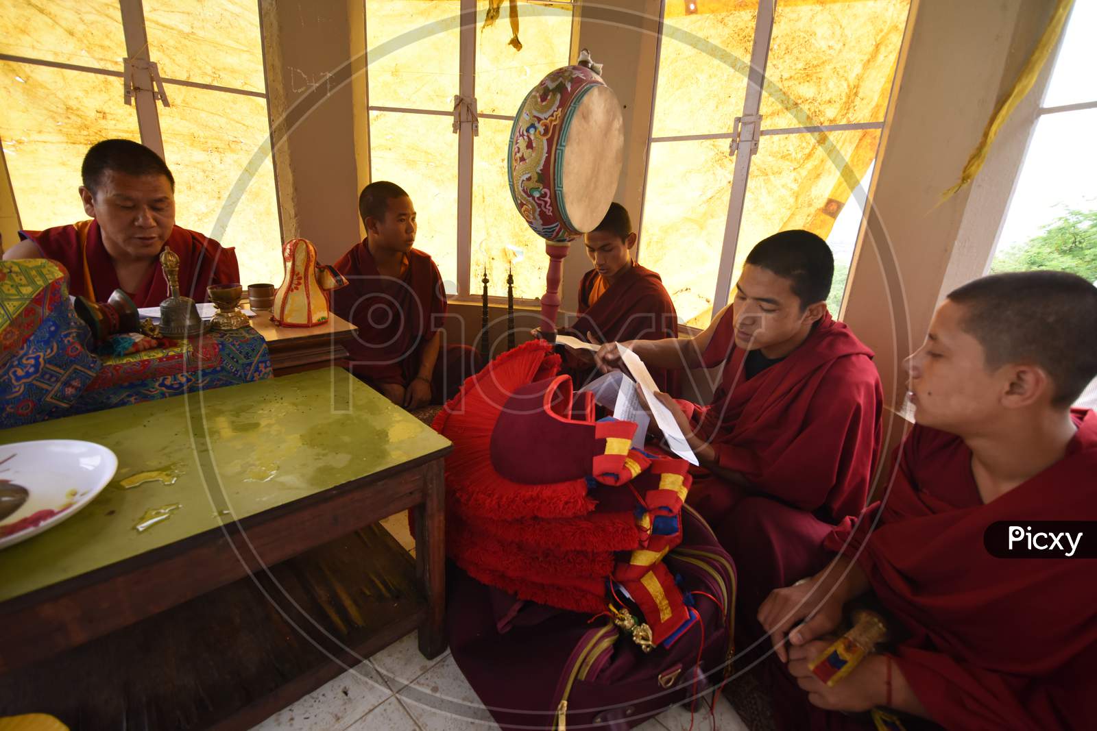 Buddhist Monks Celebrating  Buddha Jayanthi in Guwahati,Assam