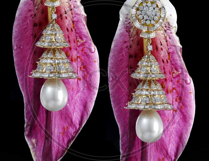 Indian Jewellery Elegant   Designs Over Isolated Background