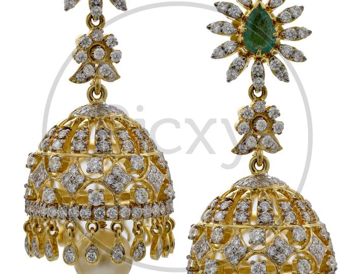 Gold oxidized earrings