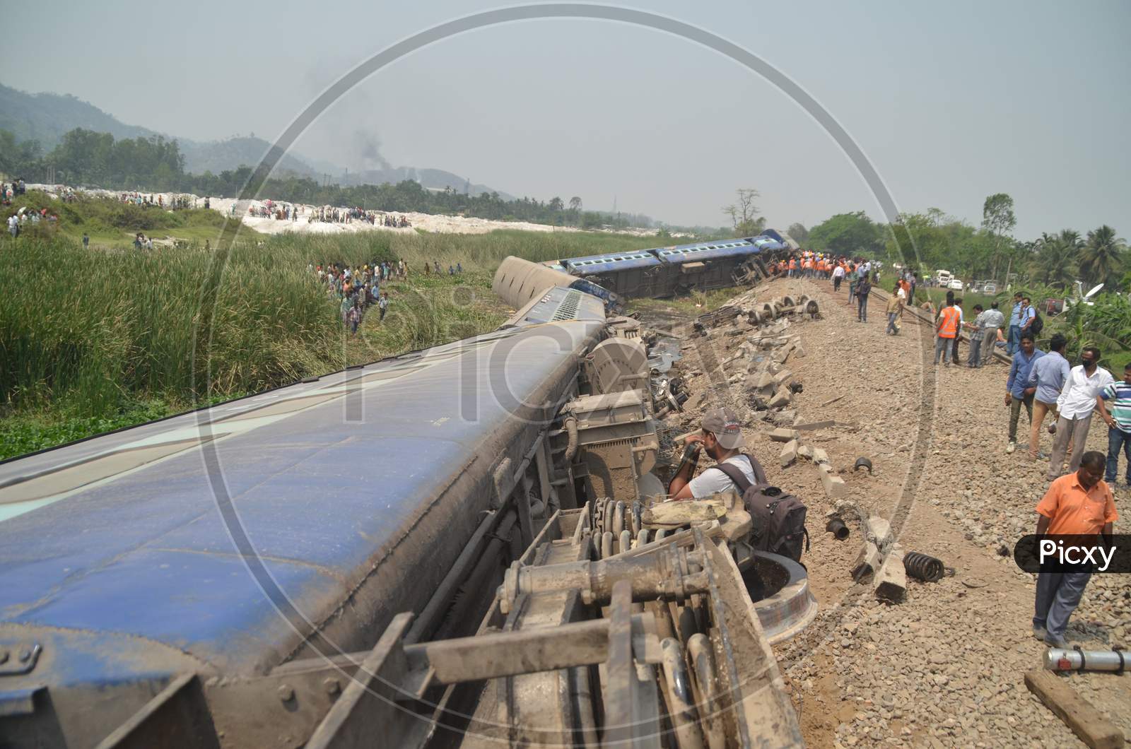 Passenger Train Derail Or  Accident At Jagi Road , Assam  April 16 2016