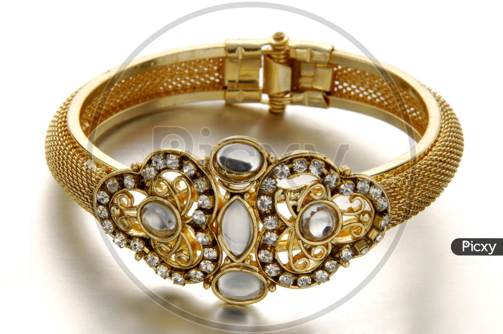 Gemstone bracelet with oxidized gold