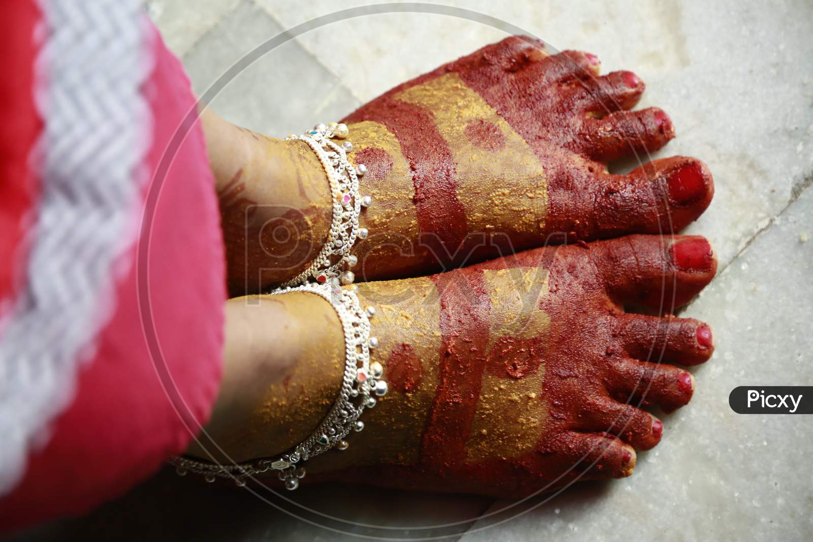 Indian Bride legs with anklets