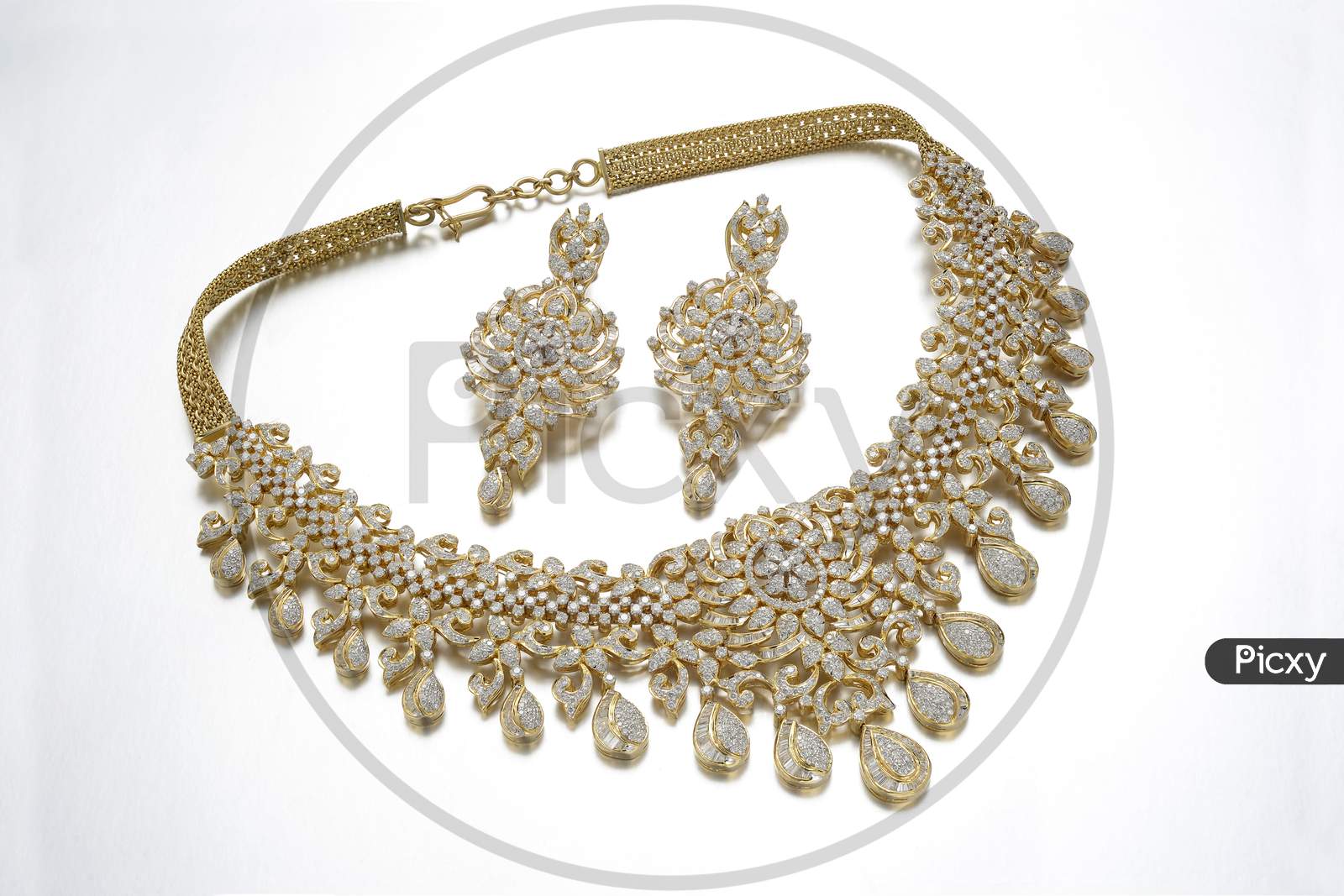 A Brass Necklace set with earrings