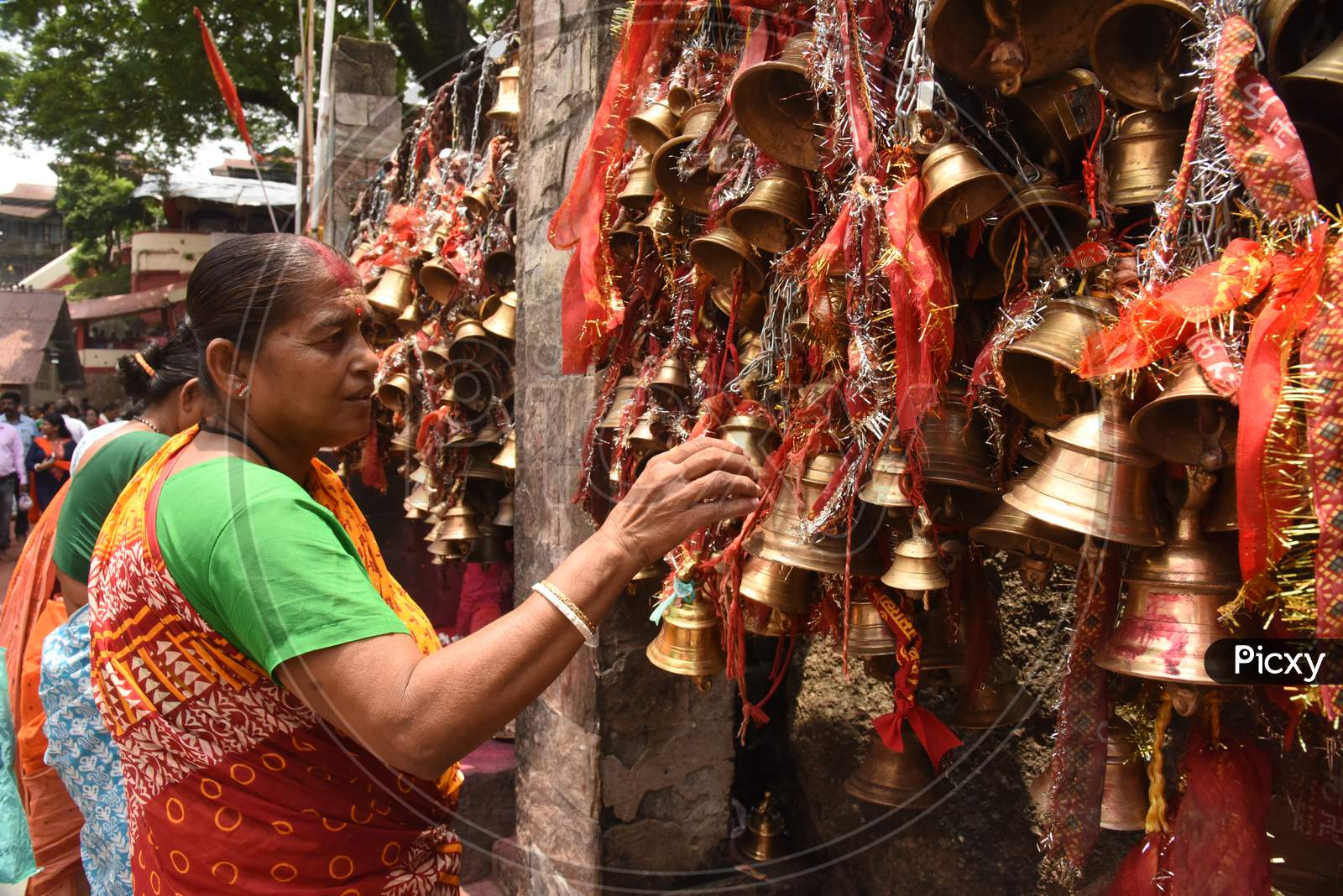 Hindu Devotees Tagging Bells At Kamakhya Temple In Guwahati , Assam