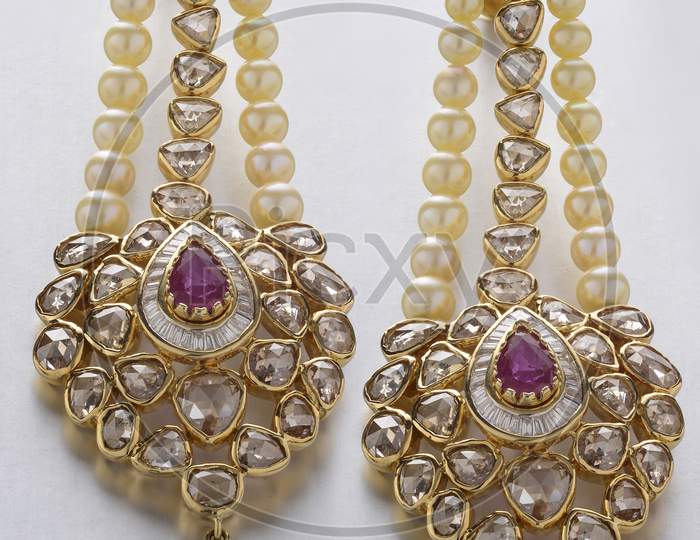 Long gemstone earrings