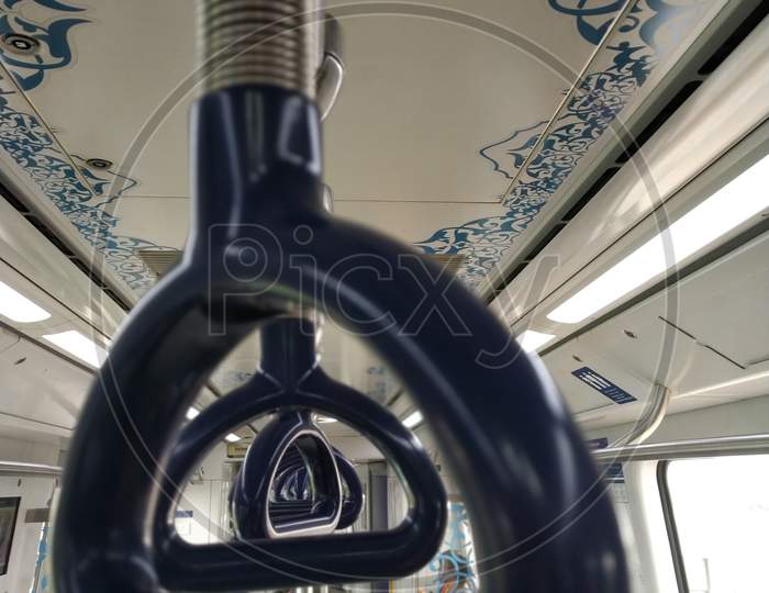 Hand Support Hangings In Hyderabad Metro Train