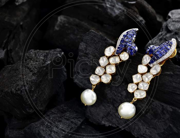 Purple gemstone earrings