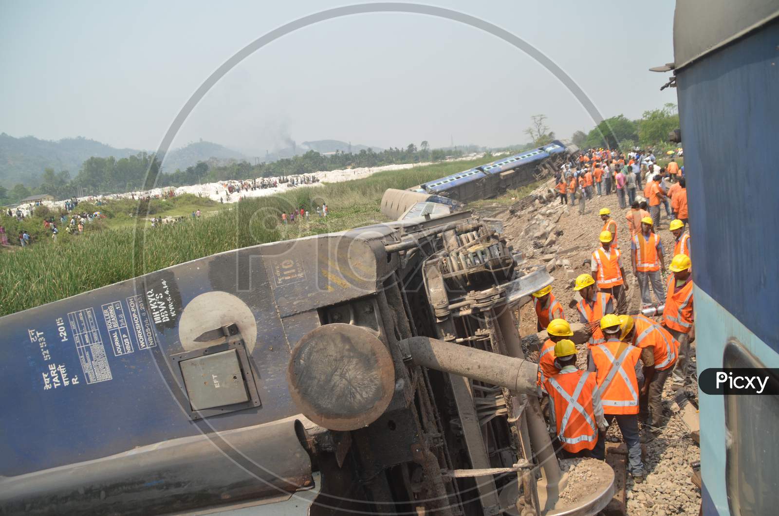 Image of Rescue Team Helping At Passenger Train Accident At Jagi Road ...