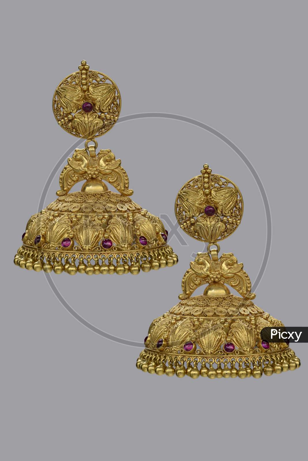 Indian Jewellery  Ear Rings  Designs Over Isolated Background