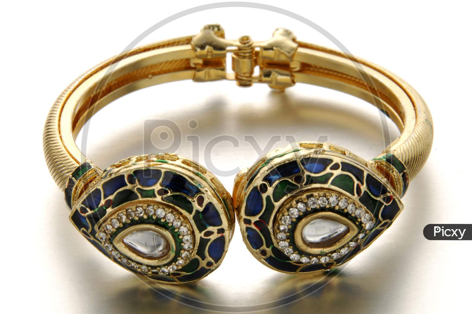 Gemstone gold coated bracelet