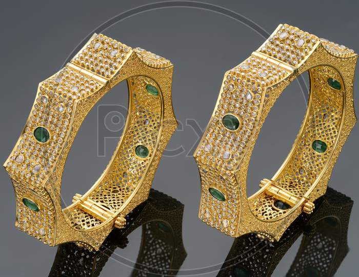 Gold bangle set of Indian Fashion Jewelry