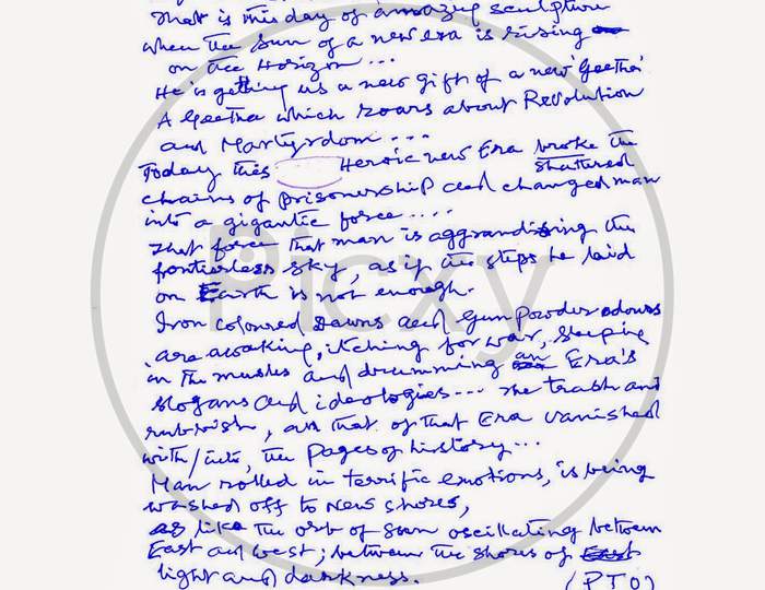 Seshendra Sharma's Poem in His Handwriting