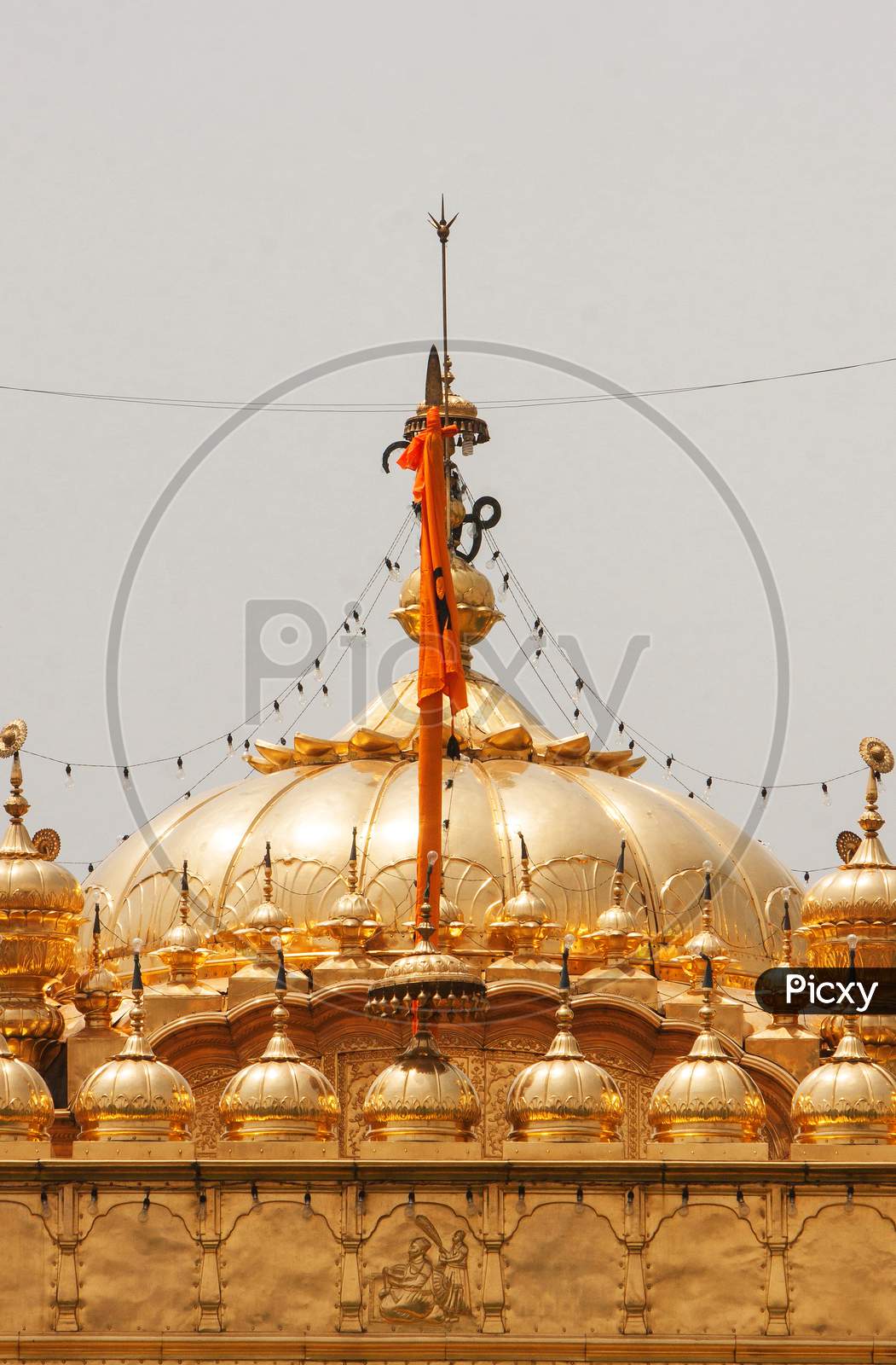 Top dome of  the Golden Temple or Harmandir Sahib