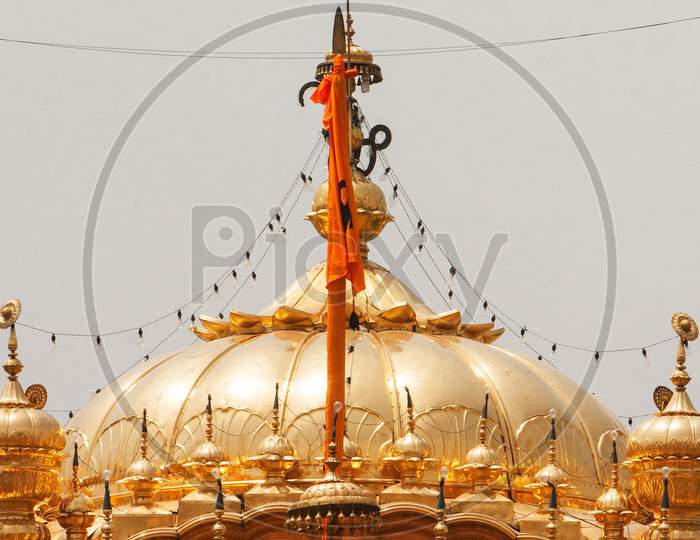Top dome of  the Golden Temple or Harmandir Sahib