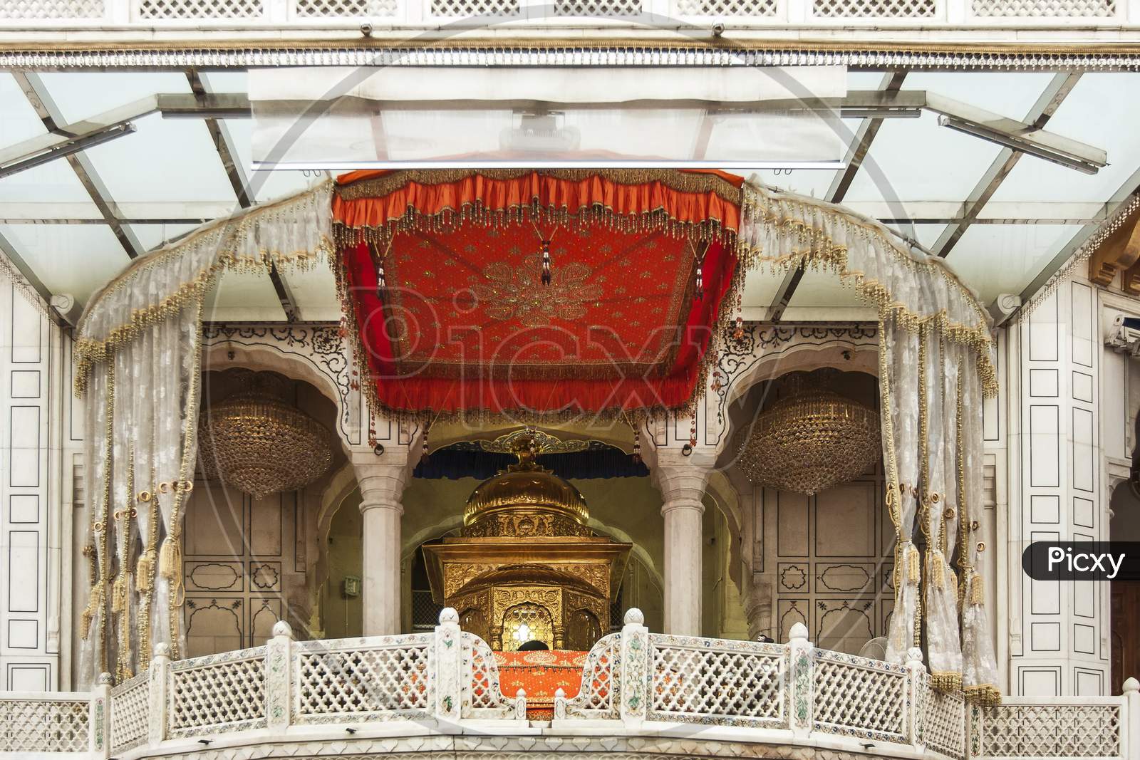 Balcony of Akal Takht Sahib at Golden Temple