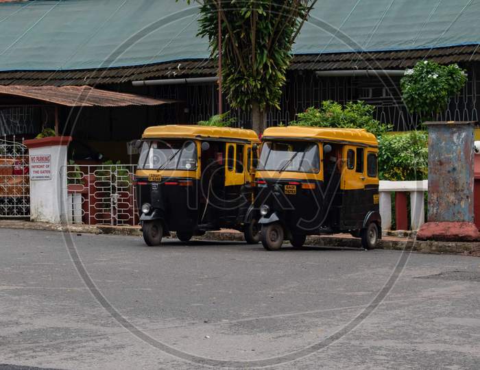 Autos In a Stand At Goa